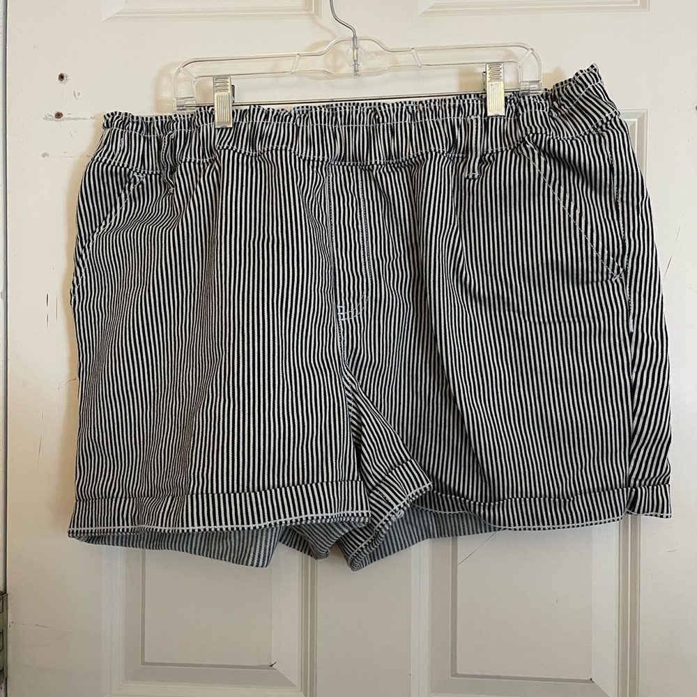 Striped Black and White Shorts